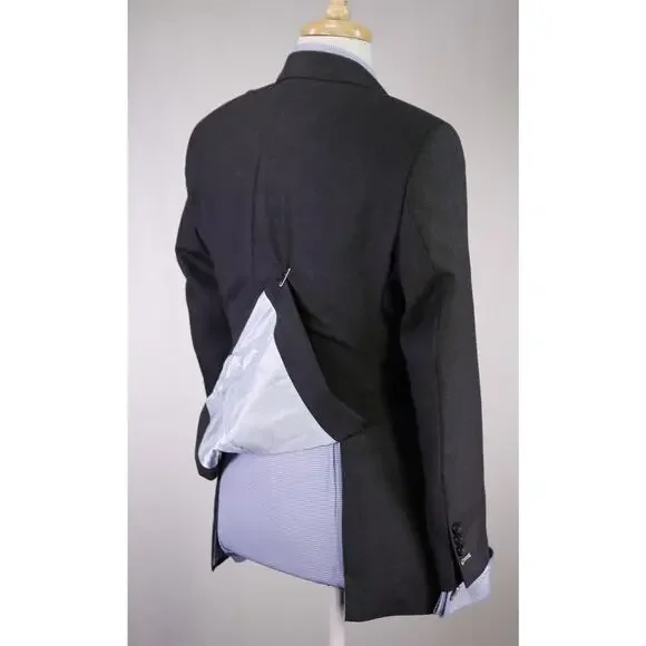 Stanley Ley Legal Outfitters Gray Plaid Wool 2-Btn Blazer Jacket 36S